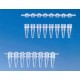 STRIP OF 8CAP PP CLEAR DOMED PCR TUBE 