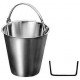 BUCKET WITH HANDLE GRAD SS. 10L 