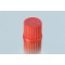Screw cap, GL 14, PBT, red, with PTFE protected seal ,