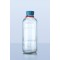 DURAN® YOUTILITY bottle, clear, graduated, GL45, with cyan screw-cap and pouring ring (PP), 1000 ml